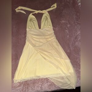 Yellow Halter Mini Dress